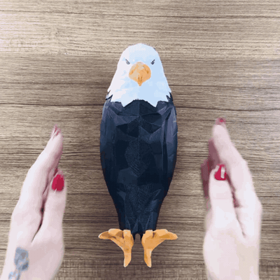 Premium Boyalı Kartal Duvar Lambası - Beyaz Renk LED